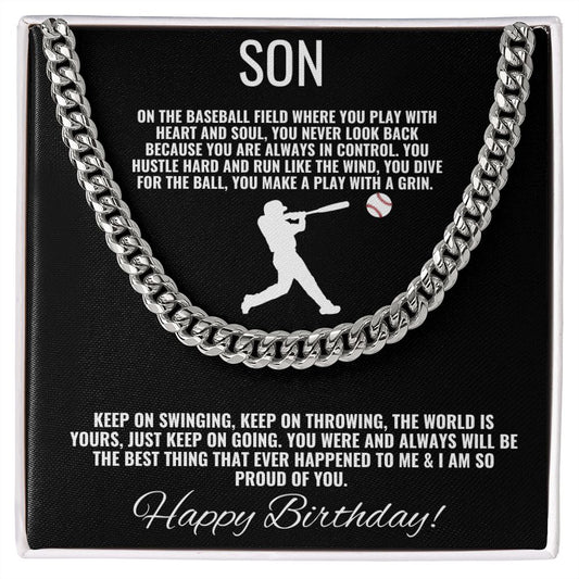 Son - Keep on swinging, keep on throwing - Baseball / Happy Birthday