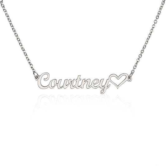 Name Necklace with a Heart - Custom
